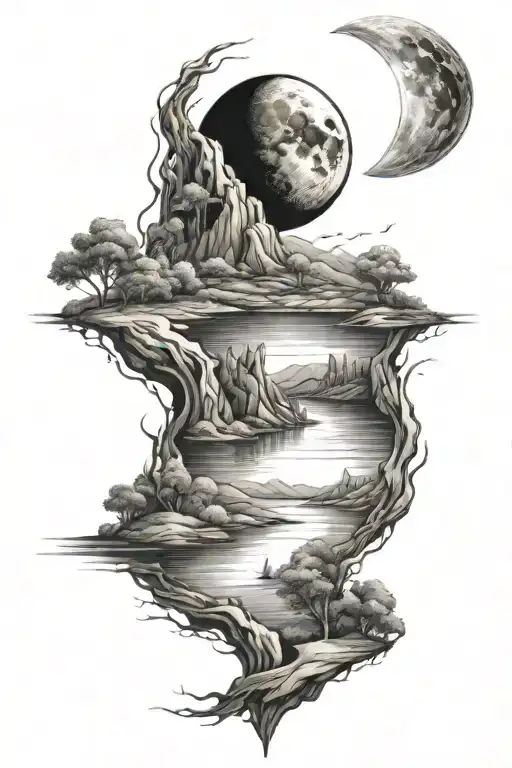 Moon And River Surrounded