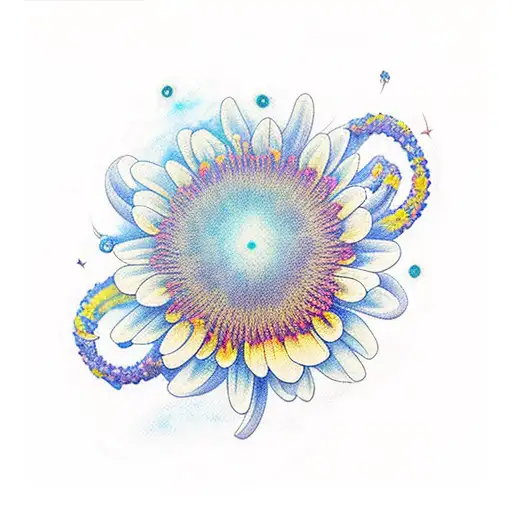 Scorpio Constellation In Chrysanthemum Flowers Water Color