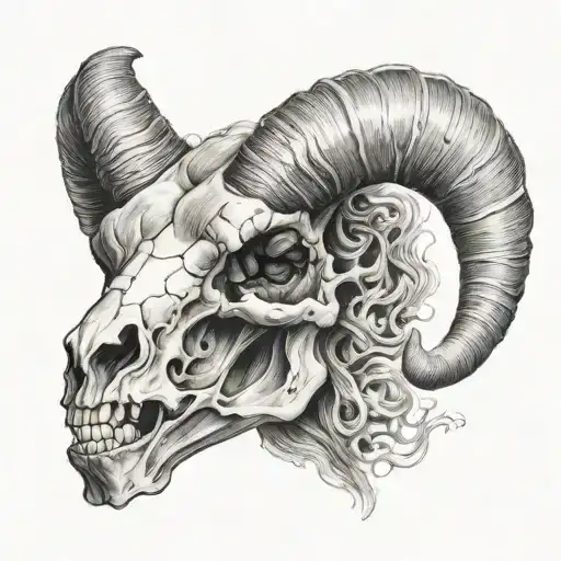 Ram Skull With Smoke