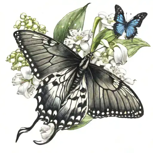 Half Butterfly Half Lily Of The Valley Flower