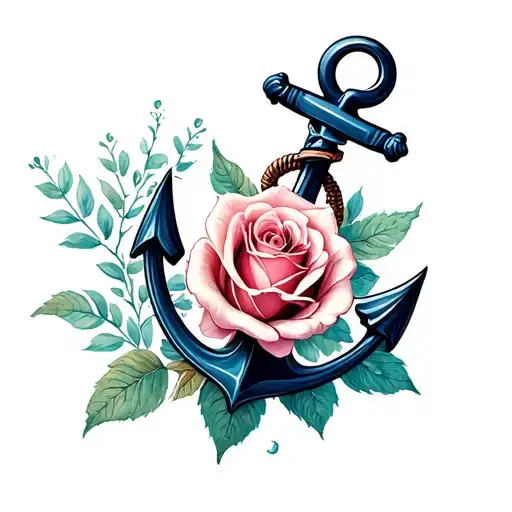 Anchor With A Rose