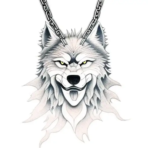 Create A Nordic Fenrir Tattoo Of Him Breaking Free Of His Chains