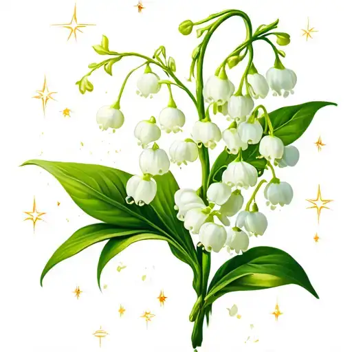 Sprig Of Lily Of The Valley And Shining Stars