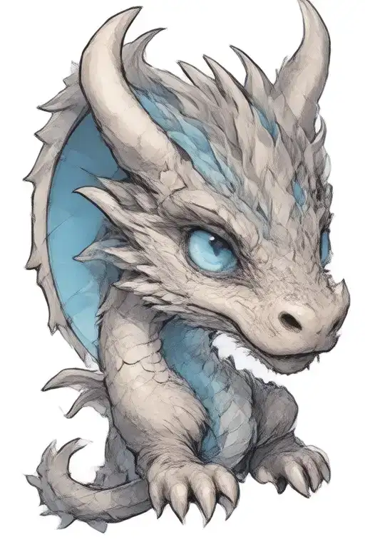 Cute Baby Nordic Dragon Blue Eyes