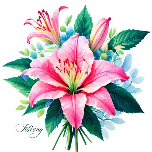 Azalea Flower And Aurora Lily Bouquet