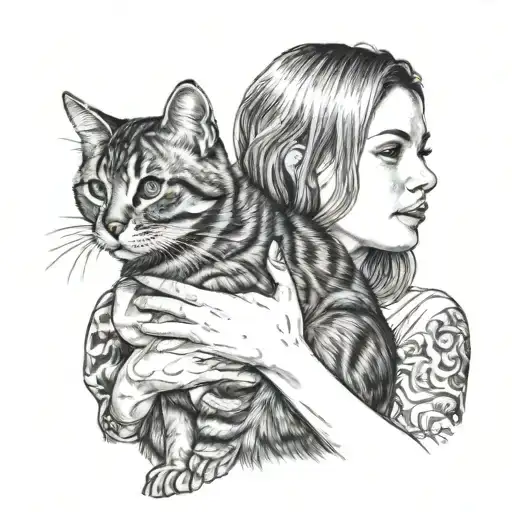 Womens Holding A Cat