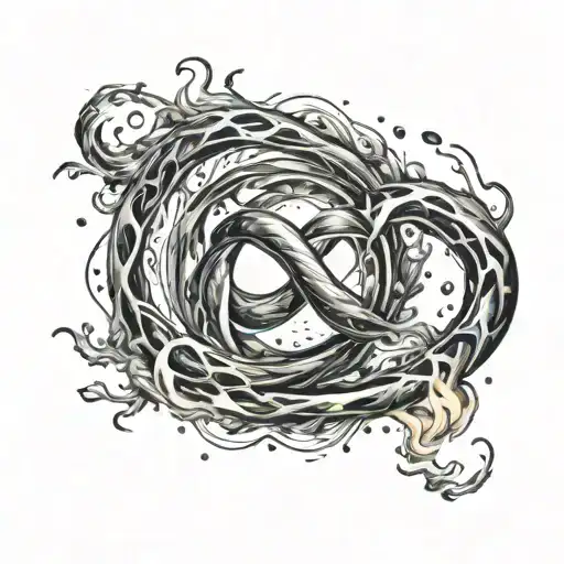 Infinity Sign Made Of Fire And Rain