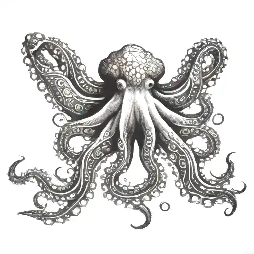 Big Octopus With Geometric Shapes