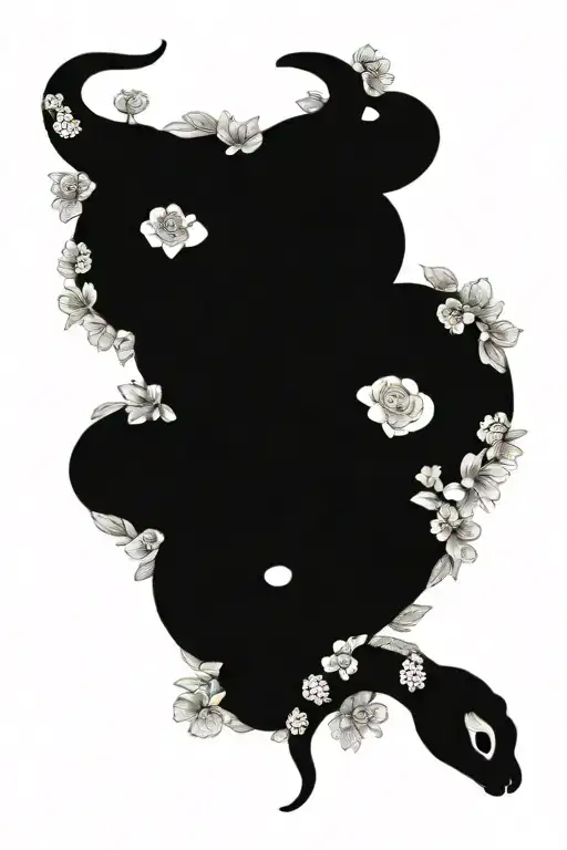 A-scaly-snake-slithers-through-blooming-flower