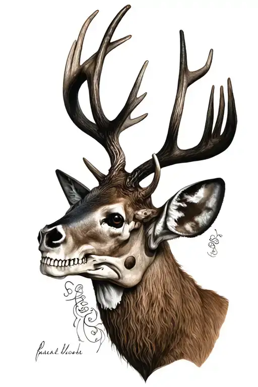 Skull Deer Head Looking