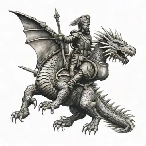 Zulu Soldier Riding A Dragon