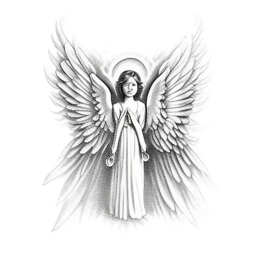 Angel En El Cielo Con Velas