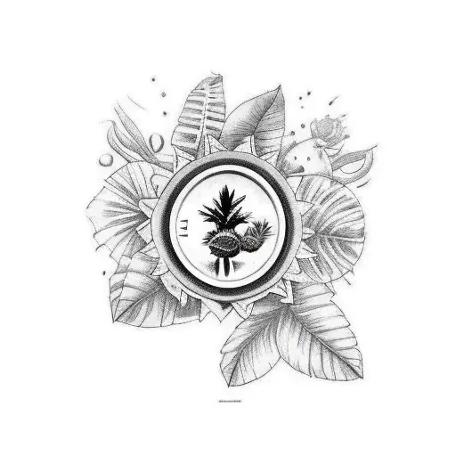 Rasta Man With His Baby And Tropical Flowers In Background