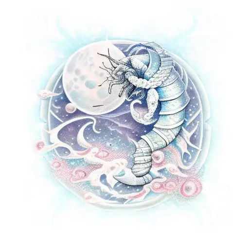 Ocean Scorpio Sign Bufallo Rose Moon
