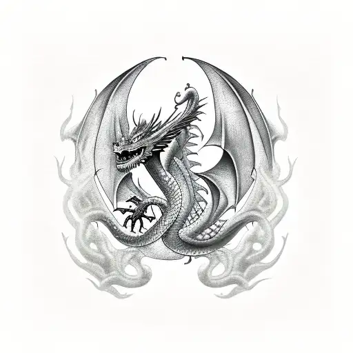 Dragon With Fire Out Of Mouth