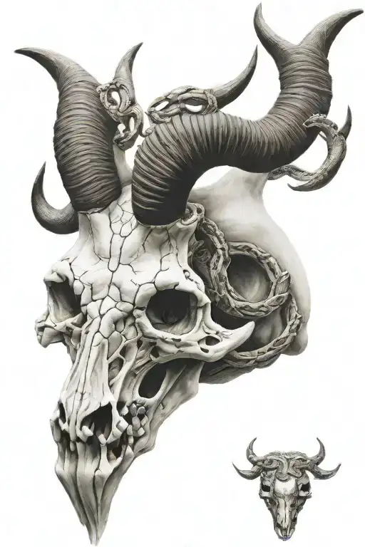 Pronghorn Skull With Snake Wrapped