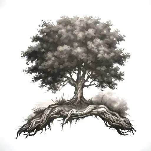 Back Tatoo Of Tree