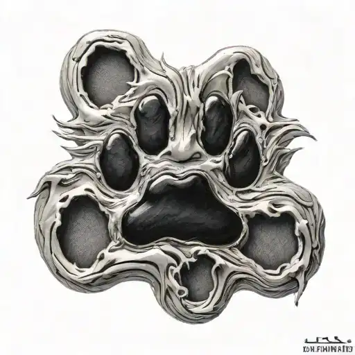 Paw Print With A Sun