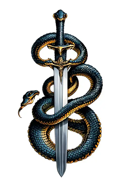 Snake Wrapped Around Sword