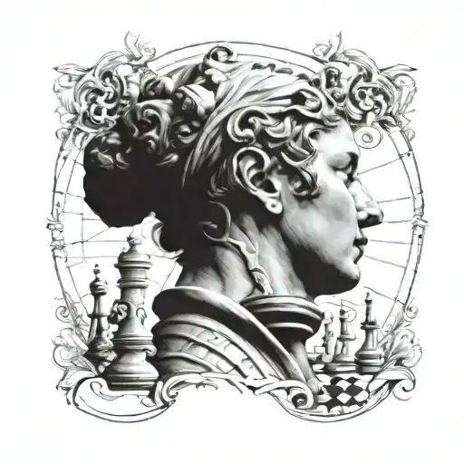 A Chess Piece That Have A Map Pouch Around The Neck And Walks On Skies