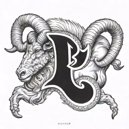 Letter B In Shape Of Aries Zodiac Sign