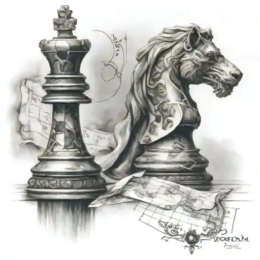 A Chess Piece That Have A Map Pouch Around The Neck And Walks On Skies