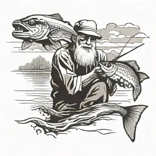Friendly Old Man Fishing No Beard