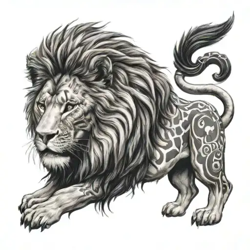 Lion Avec Le Dieu Shiva