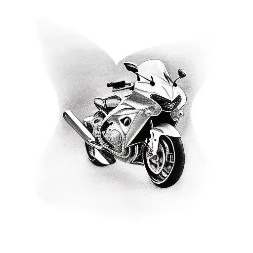 Heart Pulse With Sport Motorbike In The Middle