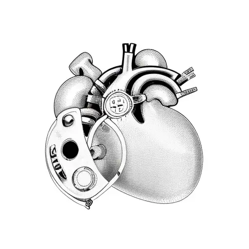 Heart Rate Beat With Sport Motorbike In The Middle