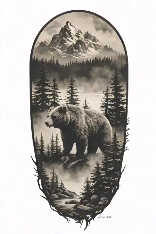 Bear River Fir Trees Fog Dark