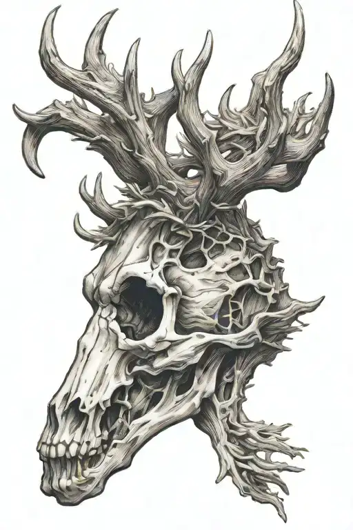 Deer Skull Wendigo Side View