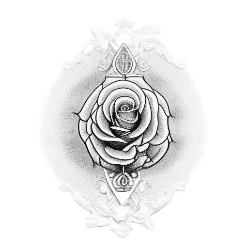 Realism Forearm Lion Roses Ornaments Shades