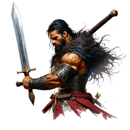 Warrior Wielding A Sword