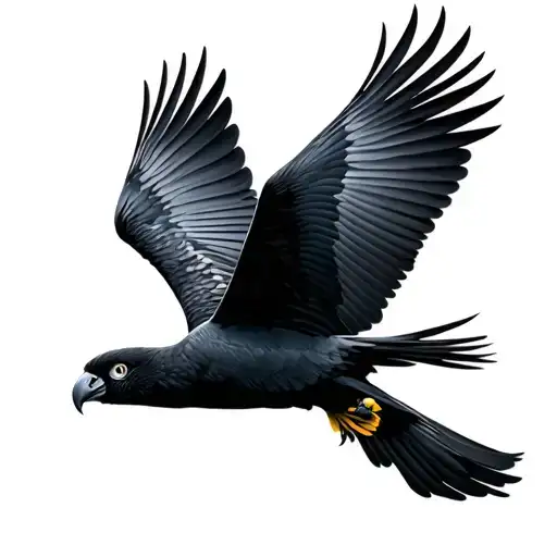 Yellowtail Black Cockatoo Flying
