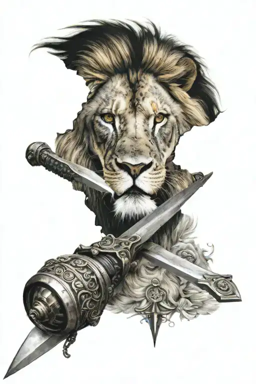 Lion Eyes And Sword