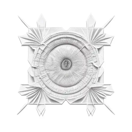 3D Tropical Plant In A Square Frame