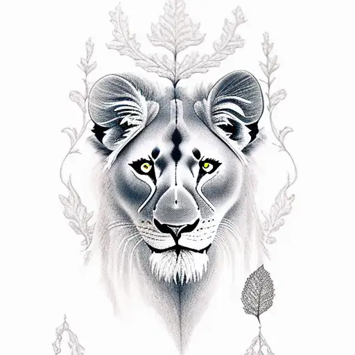 Oak Tree With Lioness