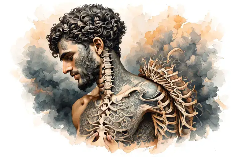 Spinal Tattoo With Roman