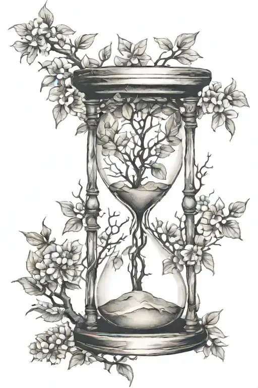 Hourglass And Tree Branch