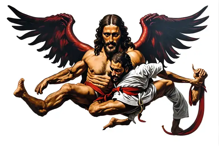 Jesus Vs Devil Jiu Jitsu