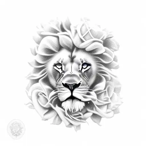 Realism Forearm Lion Roses Ornaments Shades
