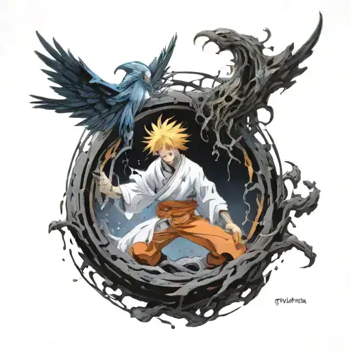 Anime Characters Coming Out Of The Black Hole Like The Characters From Bleach Coming From Wako Mundo