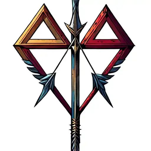 Triangles Pierced By Bow Arrow