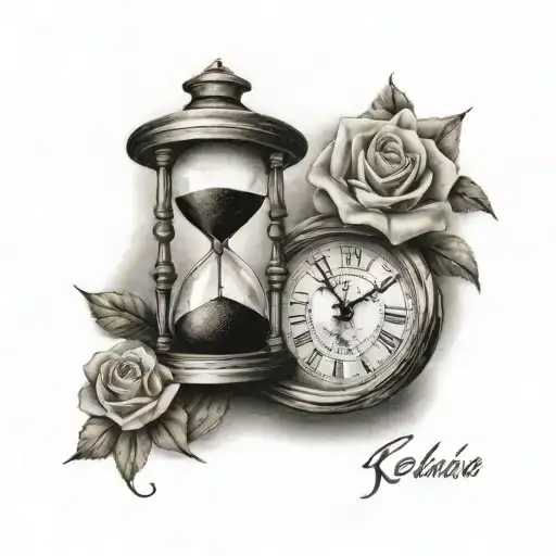 Hour Glass With Clock