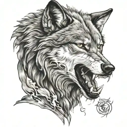 Wolf Face Growling