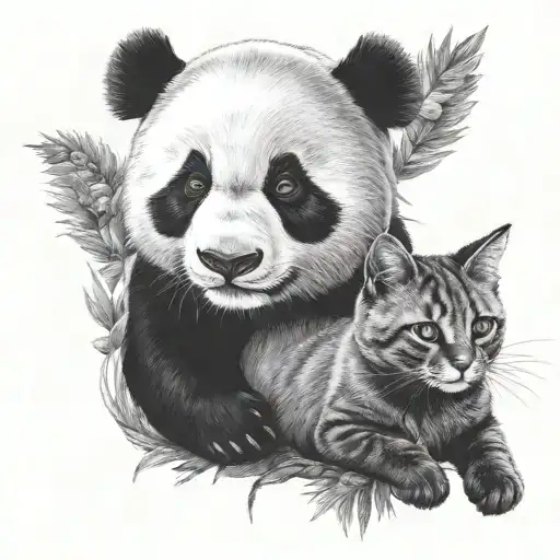 Panda And Cat