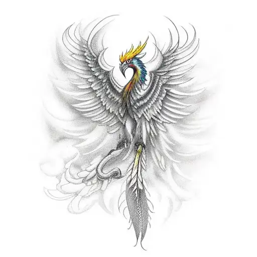 Phoenix With Scales And Feathers