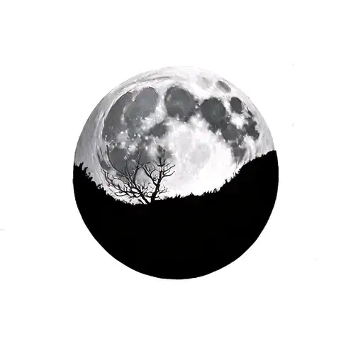 Full Moon In The Background