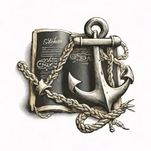 An Anchor Holding Down A Tablet With Nahualt Scripture